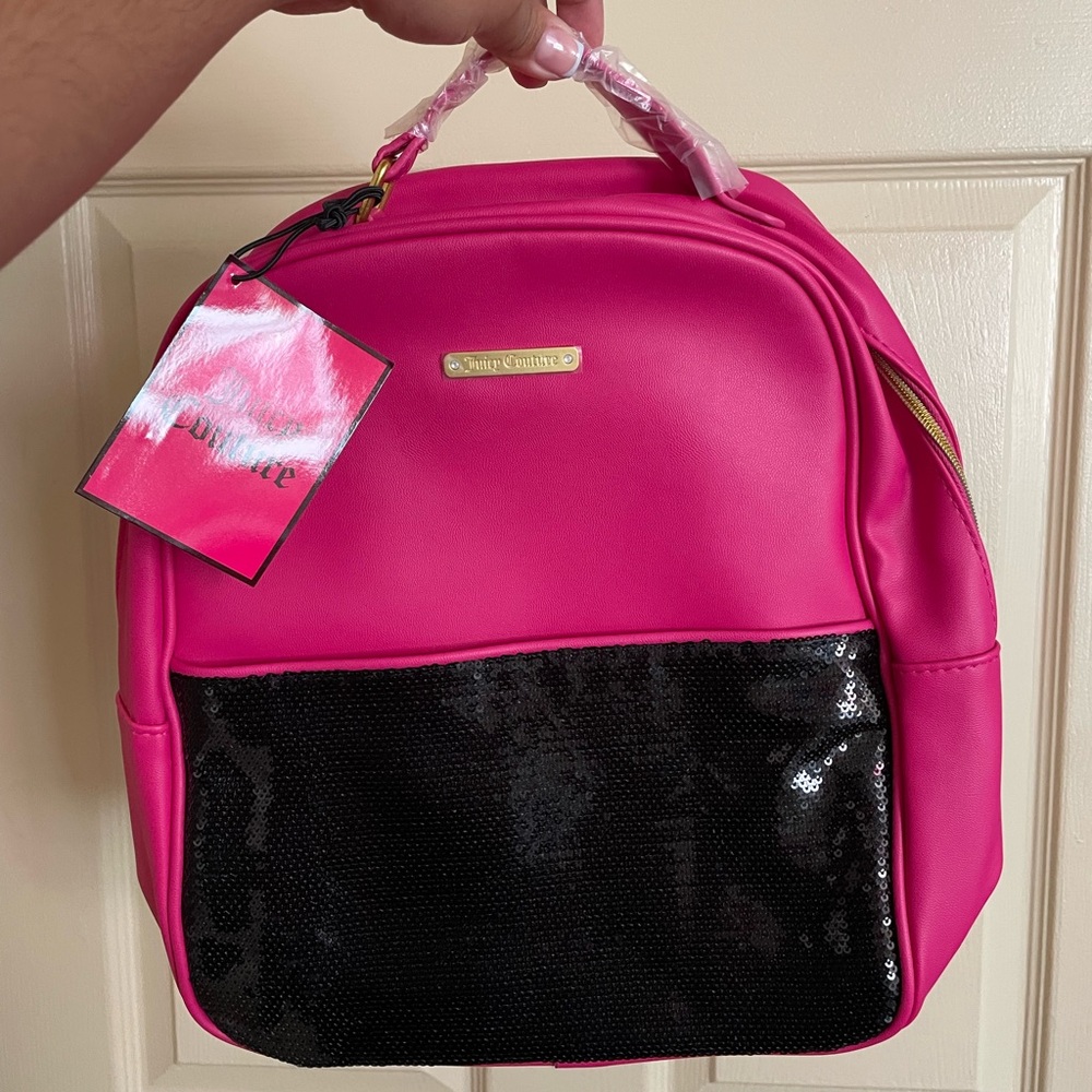 Juicy Couture Fuchsia and Black Sequin Backpack